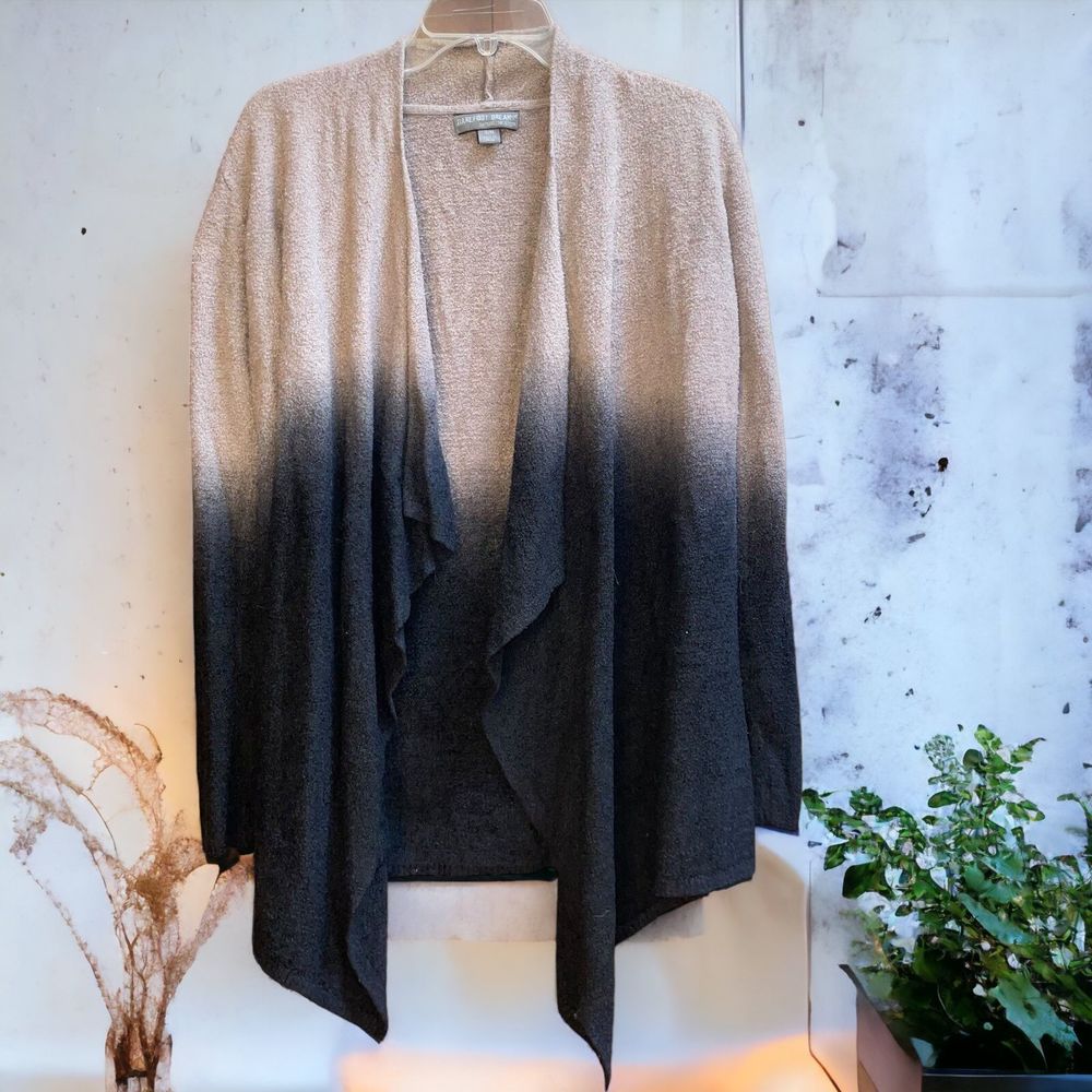 Barefoot Dreams S/M Bamboo Chic Lite Brown Ombre Open Front Cardigan Sweater